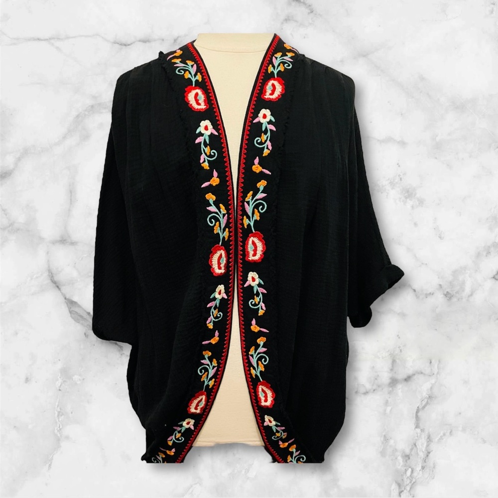 Umgee Black Gauze Kimono sz S/M